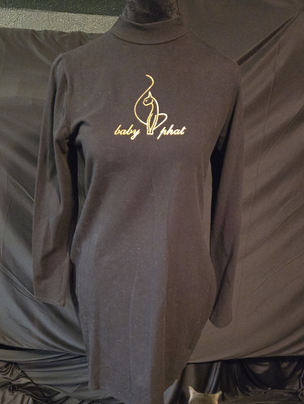 Baby Phat Black Tunic with Gold Embroidered Logo Size Is Large